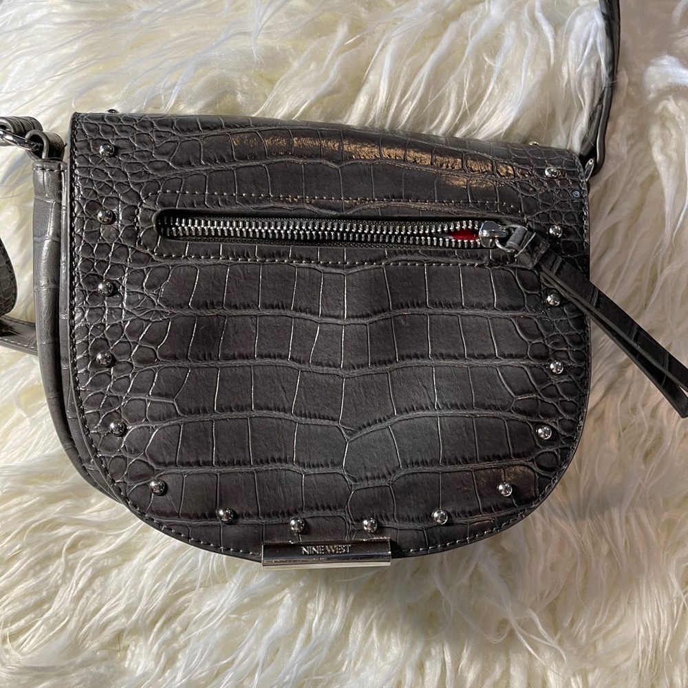 Gray Faux leather Nine West purse